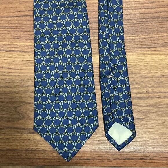 Brooks Brothers Makers Silk Necktie in Blue / Green Pattern. - Picture 1 of 5